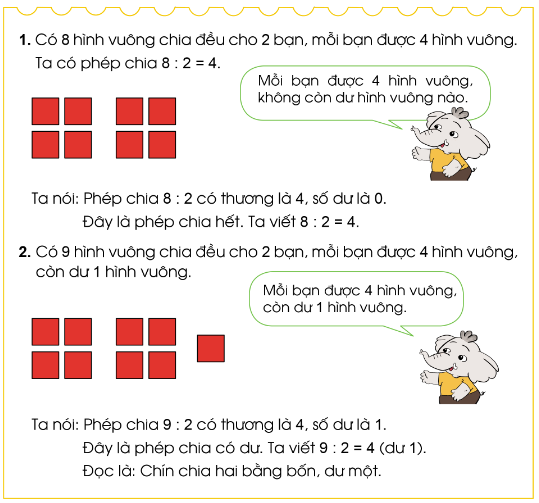 Lý thuyết Phép chia hết, phép chia có dư (Cánh diều 2022) hay, chi tiết | Toán lớp 3 (ảnh 1)