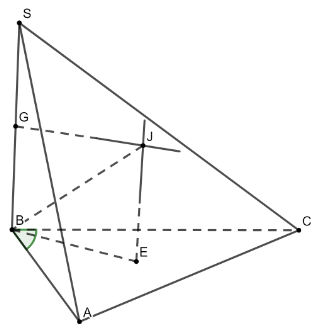  Cho hình chóp S.ABCD có SB vuông góc (ABC) và SB = 4,AC = 2, góc (ABC) bằng 60 độ (ảnh 1)