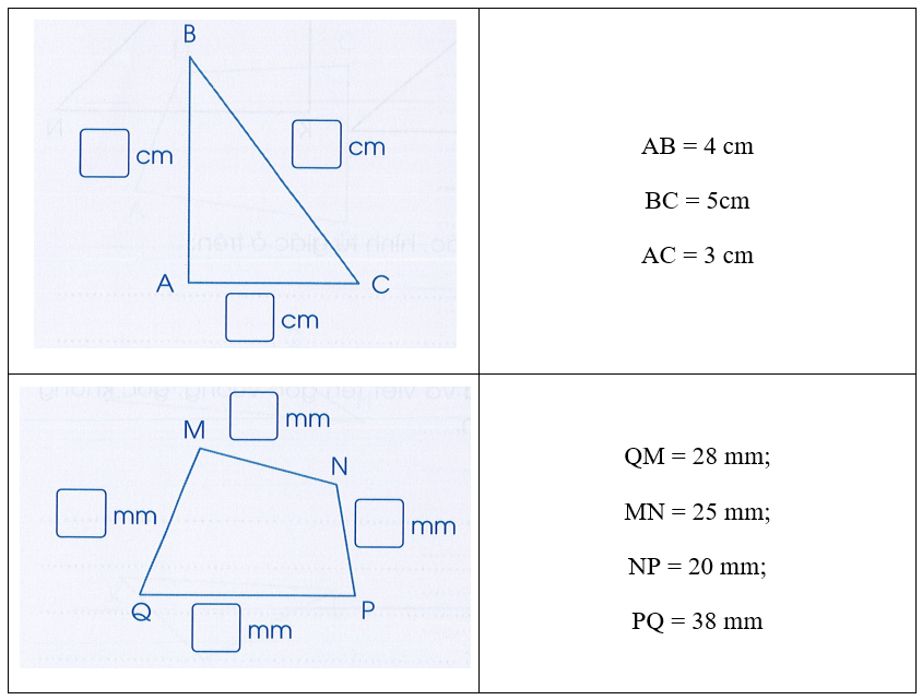 Vở bài tập Toán lớp 3 Tập 2 trang 96, 97, 98 Hình tam giác. Hình tứ giác - Cánh diều (ảnh 1)