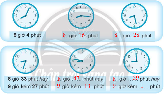 Vở bài tập Toán lớp 3 (Chân trời) Tập 1 trang 73, 74 Xem đồng hồ - Chân trời sáng tạo (ảnh 1)