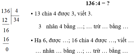 Vở bài tập Toán lớp 3 Tập 1 trang 75, 76, 77 Chia số có ba chữ số cho số có một chữ số - Chân trời sáng tạo (ảnh 1)