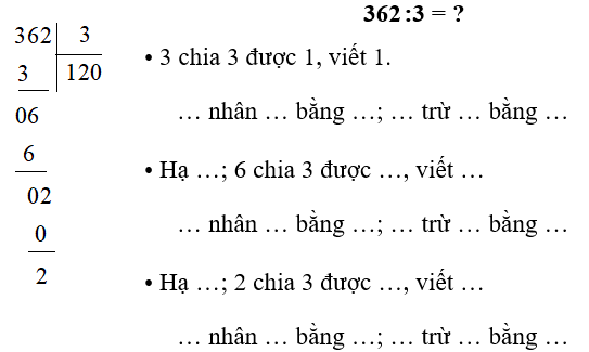 Vở bài tập Toán lớp 3 Tập 1 trang 75, 76, 77 Chia số có ba chữ số cho số có một chữ số - Chân trời sáng tạo (ảnh 1)