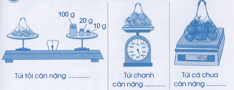 Vở bài tập Toán lớp 3 Tập 1 trang 33, 34 Gam - Cánh diều (ảnh 1)