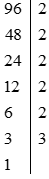 Cho hai số a = 72 và b = 96 a) Phân tích a và b ra thừa số nguyên tố