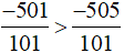 So sánh: -501/-101 và -5