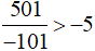 So sánh: -501/-101 và -5
