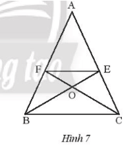 Cho Hình 7, biết AB = AC và BE là tia phân giác của góc ABC