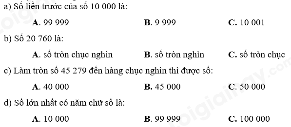 Toán lớp 3 trang 78, 79 Ôn tập các số trong phạm vi 100000 | Chân trời sáng tạo (ảnh 6)