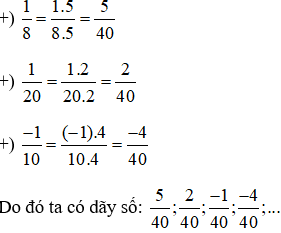 Các phân số sau được sắp xếp theo một quy luật, hãy quy đồng mẫu