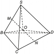 Cho tứ diện ABCD có trọng tâm G. Chọn khẳng định đúng? A. AB^2 + AC^2 + AD^2 + BC^2 + BD^2 + CD^2 = 4*(GA^2 + GB^2 (ảnh 1)