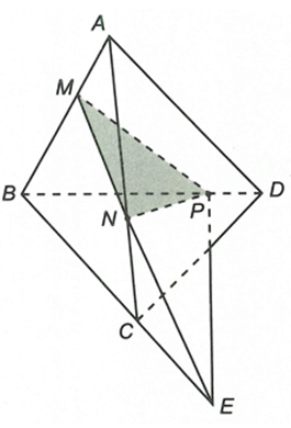 Cho bốn điểm A, B, C, D không cùng thuộc một mặt phẳng. Trên các đoạn thẳng AB, AC, BD lần lượt lấy các điểm M, N, P sao cho MN không song song  (ảnh 1)