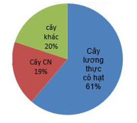 Nhàn vẽ biểu đồ biểu thị cơ cấu diện tích gieo trồng phân theo các nhóm cây ở một (ảnh 1)