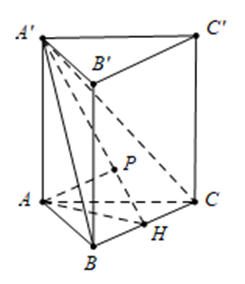 Cho hình lăng trụ đứng  ABC.A'B'C' có đáy ABC là tam giác đều (ảnh 1)