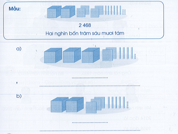 Vở bài tập Toán lớp 3 Cánh diều Tập 2 trang 4, 5, 6 Bài 59: Các số trong phạm vi 10 000