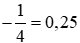 Trong các phát biểu sau, phát biểu nào đúng? (A) -1/4 = 0.25