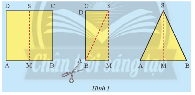 Gấp đôi một tờ giấy hình chữ nhật ABCD theo đường gấp MS