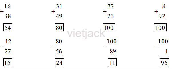 trang 96, 97 Ôn tập về phép cộng, phép trừ trong phạm vi 100 hay nhất