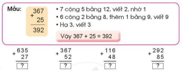 Giải Toán lớp 2 trang 68,69 Phép cộng (có nhớ) trong phạm vi 1000 | Giải bài tập Toán lớp 2 Cánh diều