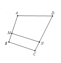 Cho tứ giác ABCD. Trên cạnh AB, CD lấy lần lượt các điểm M, N sao cho (ảnh 1)