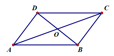 Cho hình bình hành ABCD tâm O. Kết quả nào sau đây đúng? (ảnh 1)