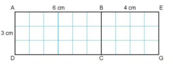 Số? Hình chữ nhật ABCD BEGC AEGD Chiều dài (ảnh 1)