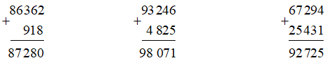 Tính 86362 + 918 93246 + 4825 67294 + 25431 (ảnh 2)