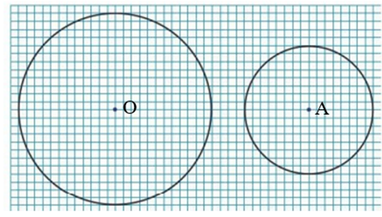 Phát hiểu nào sau đây đúng? A. Hình tròn tâm O bé hơn hình tròn tâm A (ảnh 1)