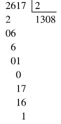 Số dư của phép chia 2 617 : 2 là A. 0 B. 1 C. 2 D. 3 (ảnh 1)