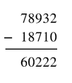 Điền số thích hợp vào ô trống 78 932 - ? = 18 710 a. 58 212 (ảnh 1)