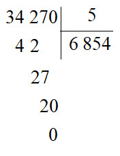 Phép chia 34 270 : 5 có thương là là: A. 6 854 B. 8 654 C. 6 584 D. 8 564 (ảnh 1)