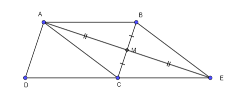 Cho hình bình hành ABCD. Gọi M là trung điểm cạnh BC. Hãy biểu thị  (ảnh 2)