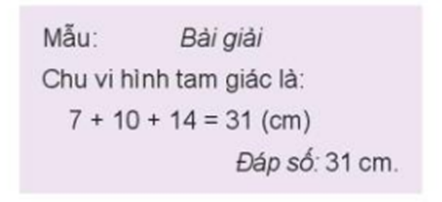 Tính chu vi hình chữ nhật có:  a) Chiều dài 6 cm, chiều rộng 4 cm. (ảnh 1)