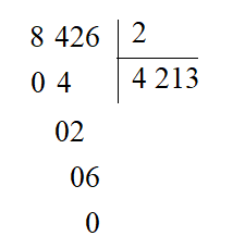 Kết quả phép tính 8 426 : 2 là: A. 4 213 	 B. 4 413 	 C. 4 223 	  (ảnh 1)