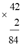 Tích của 42 và 2 là: A. 44 B. 84 C. 40 D. 48 (ảnh 1)