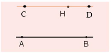 a) Vẽ đường thẳng CD đi qua điểm H và song song với đường thẳng AB cho trước. Ta có thể vẽ như sau: (ảnh 4)