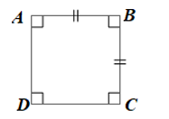 Cho hình chữ nhật ABCD. Giải thích tại sao ABCD là hình vuông trong mỗi trường hợp sau:  Trường hợp 1: AB = BC. (ảnh 1)