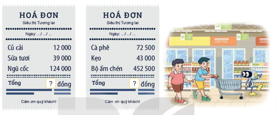 Tính giá trị của mỗi hoá đơn dưới đây. (ảnh 1)