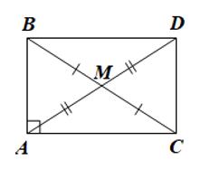 Cho tam giác ABC vuông tại A có M là trung điểm của cạnh BC. Trên tia đối của tia MA lấy điểm D cho MD = MA. Chứng minh tứ giác ABDC là sao hình chữ nhật (ảnh 1)