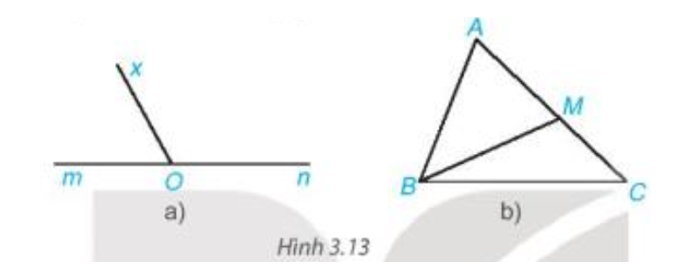 Cho Hình 3.13, hãy kể tên các cặp góc kề bù (ảnh 1)