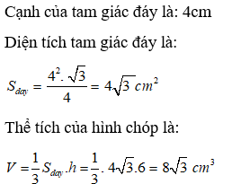 Bài tập: Các công thức về hình chóp đều | Lý thuyết và Bài tập Toán 8 có đáp án