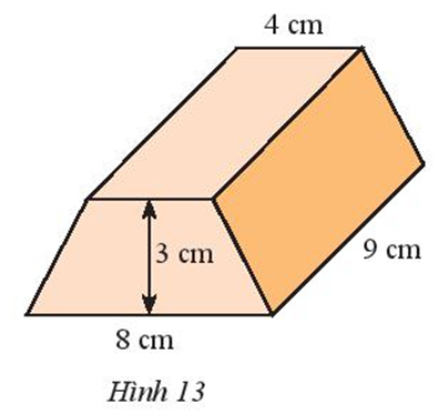 Tính thể tích hình lăng trụ đứng có đáy là hình thang cân với kích thước (ảnh 1)