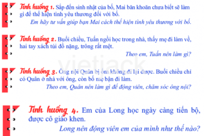 Bài 1: Động viên, chăm sóc người thân trong gia đình