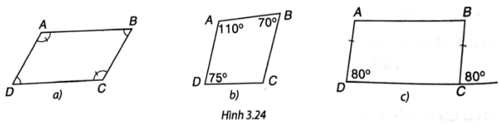 Trong các tứ giác ở Hình 3.24, tứ giác nào là hình bình hành