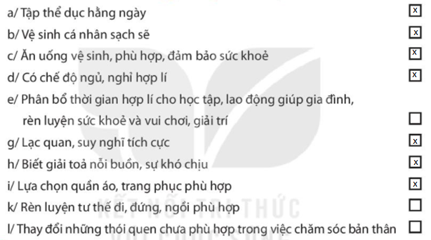 Bài 1: Tự chăm sóc bản thân