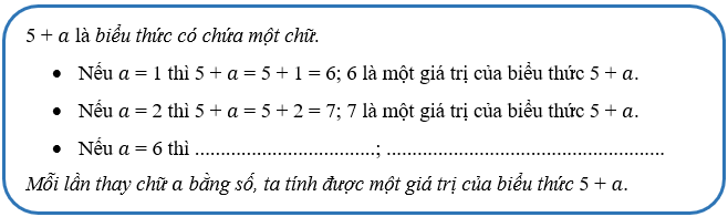 Vở bài tập Toán lớp 4 (Chân trời) Chân trời sáng tạo Bài 10: Biểu thức có chứa chữ