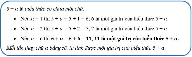 Vở bài tập Toán lớp 4 (Chân trời) Chân trời sáng tạo Bài 10: Biểu thức có chứa chữ
