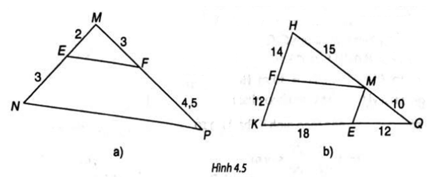 Tìm các cặp đường thẳng song song trong Hình 4.5