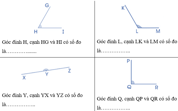 Vở bài tập Toán lớp 4 (Cánh diều) Cánh diều Bài 20: Đơn vị đo góc Độ (°)