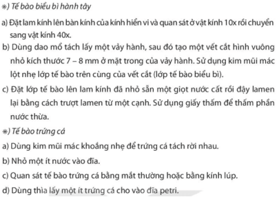 Bài 21. Thực hành: Quan sát và phân biệt một số loại tế bào