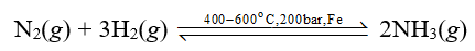 Ở 472 độ C hằng số cân bằng của phản ứng tổng hợp ammonia từ nitrogen và hydrogen